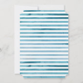 Blaue Streifen mit Wasserfarbe Einfache Babydusche Einladung (Rückseite)