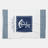 Blaue Streifen mit weißem Anker für Wasserfahrzeug Küchentuch (Horizontal)