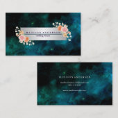 Blaue Streifen mit weißem Chic Silver Vintag Visitenkarte (Vorne/Hinten)