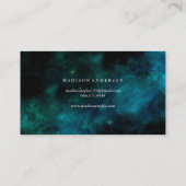 Blaue Streifen mit weißem Chic Silver Vintag Visitenkarte (Rückseite)