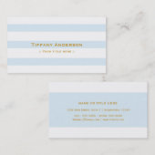 Blaue Streifen mit weißem Streifen Chic Business C Visitenkarte (Vorne/Hinten)