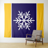 Blaue Streifen mit weißer Schneeflocke Wandteppich (Beispiel (Horizontal))