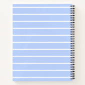 Blaue Streifen Moderne Monogramm-Blume Notizblock (Rückseite)