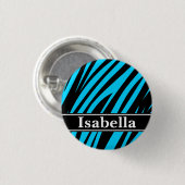 Blaue Streifen Muster Button (Vorne & Hinten)