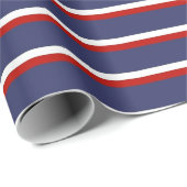 Blaue Streifen Muster Geschenkpapier (Rolleneckpunkt)