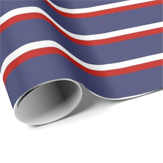 Blaue Streifen Muster Geschenkpapier (Rolleneckpunkt)