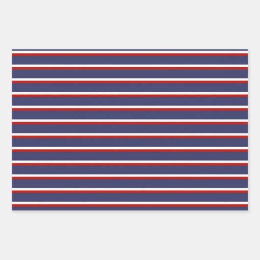 Blaue Streifen Muster Geschenkpapier Set (Vorderseite)