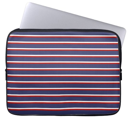 Blaue Streifen Muster Laptopschutzhülle (Vorderseite)