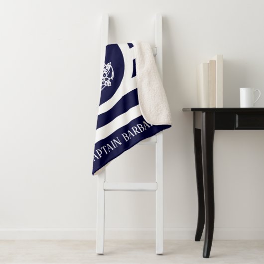 Blaue Streifen Muster mit Anker für das Schiff Sherpadecke (Beispiel)