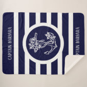 Blaue Streifen Muster mit Anker für das Schiff Sherpadecke (Vorderseite (Horizontal))