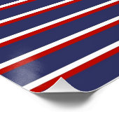Blaue Streifen Muster Poster (Ecke)