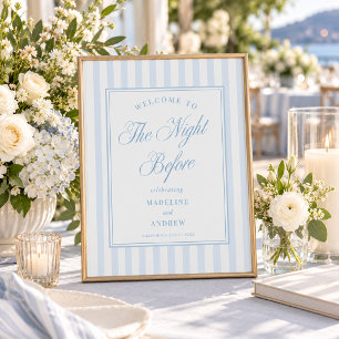 Blaue Streifen Nacht Vor Der Hochzeitsprobe Poster