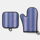 Blaue Streifen Ofenhandschuh & Topflappen-Set (Vorderseite)
