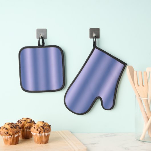 Blaue Streifen Ofenhandschuh & Topflappen-Set (Insitu (Hängend))