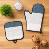 Blaue Streifen Ofenhandschuh & Topflappen-Set (Oben Unten)