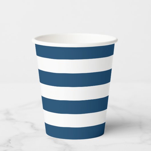 Blaue Streifen Papier Cup Pappbecher (Vorderseite)