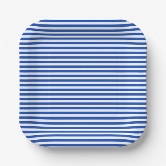 Blaue Streifen Pappteller (Vorderseite)