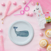 Blaue Streifen Pappteller (Party)