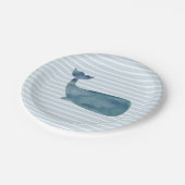 Blaue Streifen Pappteller (Schrägansicht)