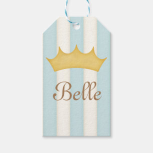 Blaue Streifen Personalisierter Name Prinzessin Kr Geschenkanhänger