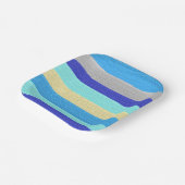 Blaue Streifen Pinselstriche Pappteller (Gewinkelt)