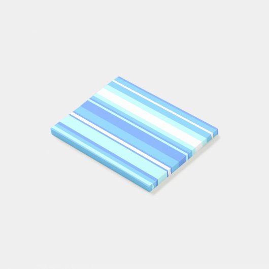 Blaue Streifen Post-it Klebezettel (angewinkelt)