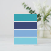 Blaue Streifen Postkarte (Stehend Vorderseite)