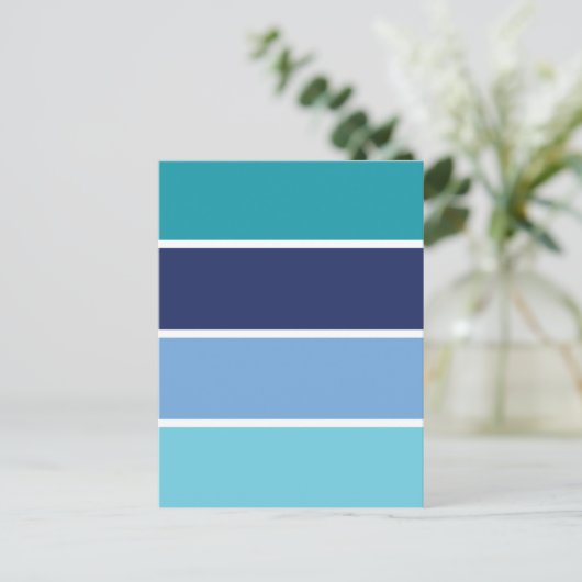 Blaue Streifen Postkarte (Stehend Vorderseite)