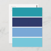 Blaue Streifen Postkarte (Vorne/Hinten)