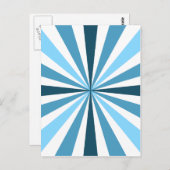 Blaue Streifen Postkarte (Vorne/Hinten)