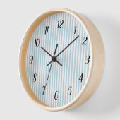 Blaue Streifen Preppy Large Clock Uhr (Winkel)