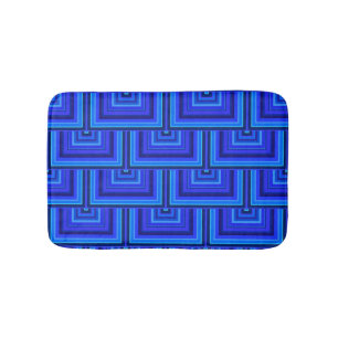Blaue Streifen quadratische Skala Badematte