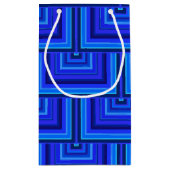 Blaue Streifen quadratische Skala Kleine Geschenktüte (Rückseite)