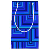 Blaue Streifen quadratische Skala Kleine Geschenktüte (Vorderseite)
