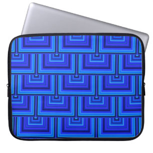 Blaue Streifen quadratische Skala Laptopschutzhülle