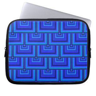 Blaue Streifen quadratische Skala Laptopschutzhülle