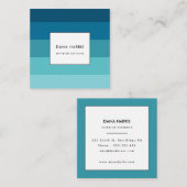 Blaue Streifen Quadratische Visitenkarte (Vorne/Hinten)