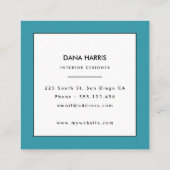 Blaue Streifen Quadratische Visitenkarte (Rückseite)