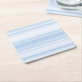 Blaue Streifen Rechteckiger Pappuntersetzer (angewinkelt)