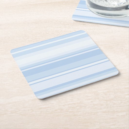 Blaue Streifen Rechteckiger Pappuntersetzer (angewinkelt)