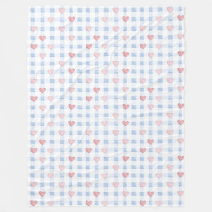 Blaue Streifen Rosa Herzen Geburtstag Fleecedecke