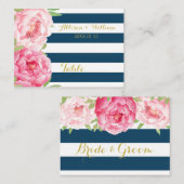 Blaue Streifen Rosa Tischplatine Platzkarte (Vorne/Hinten)