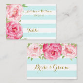 Blaue Streifen Rosa Tischplatine Platzkarte (Vorne/Hinten)