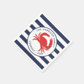 Blaue Streifen rotes Krebspapier der Nautic Navy Serviette (Ecke)