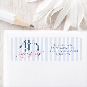 Blaue Streifen Rotes Schriftzug 4. Juli Sommerpart