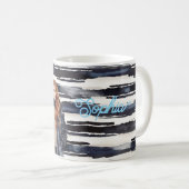 Blaue Streifen Rotschopf Weiblich  Kaffeetasse (VorderseiteRechts)