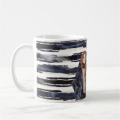 Blaue Streifen Rotschopf Weiblich  Kaffeetasse (Links)