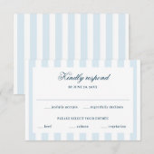Blaue Streifen RSVP Karte (Vorne/Hinten)
