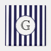 Blaue Streifen rund um das Monogramm Magnet (Vorne)