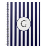 Blaue Streifen rund um das Monogramm Notizblock (Vorderseite)